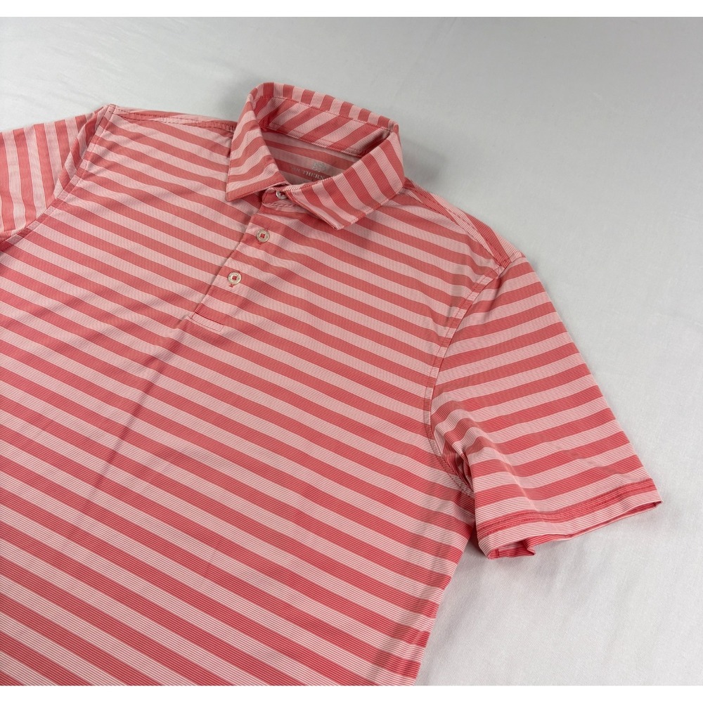 Southern Tide Pink and White Striped Polo